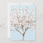  roze bloeiende boom bruiloft kaart (Achterkant)