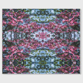 Roze bloeiende boom hondshout cadeaupapier (Vlak)