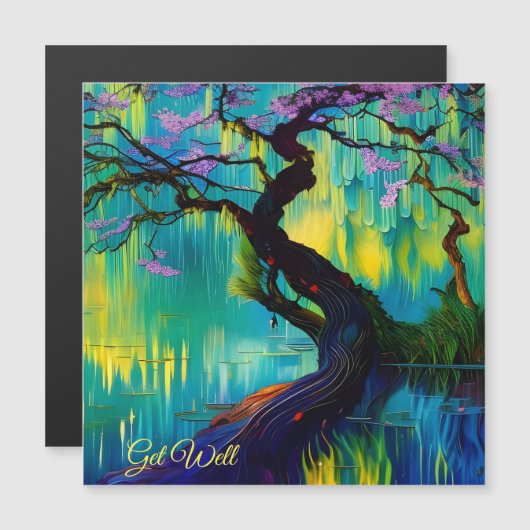 Roze Bloeiende Boom over Water Krijgen Goed (Voorkant / Achterkant)