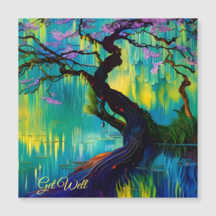 Roze Bloeiende Boom over Water Krijgen Goed