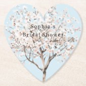 roze bloeiende boom Vrijgezellenfeest Kartonnen Onderzetters (Voorkant)