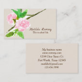 Roze Bloeiende Boom Waterverf Botanisch Visitekaartje (Voorkant / Achterkant)