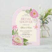 Roze bloeiende bruidsshower kaart (Staand voorkant)