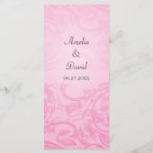 Roze Bloeiende Bruiloft Menu (Achterkant)