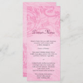 Roze Bloeiende Bruiloft Menu (Voorkant / Achterkant)