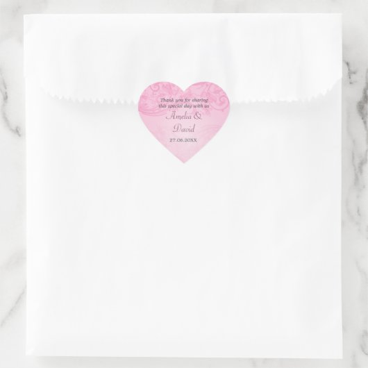 Roze Bloeiende Bruiloft Sticker (Tas)