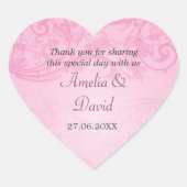 Roze Bloeiende Bruiloft Sticker (Voorkant)