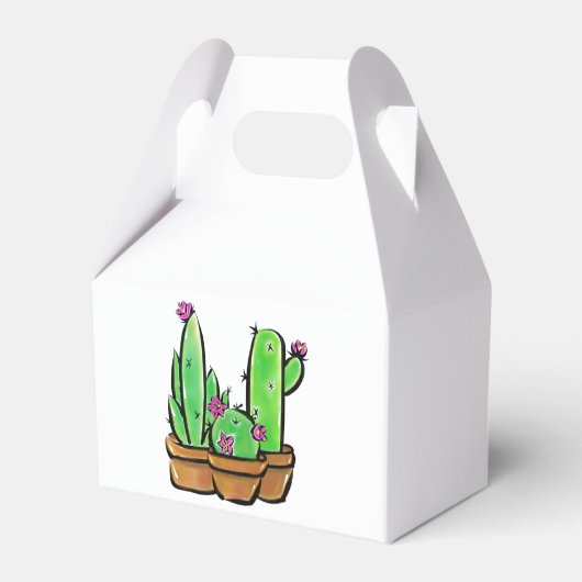 Roze bloeiende Cactus cactussen vetplanten Bedankdoosjes (Achterkant)