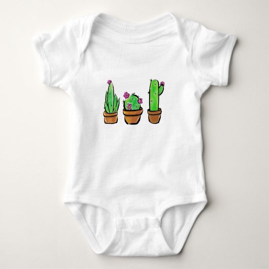 Roze bloeiende Cactus cactussen vetplanten Romper (Voorkant)