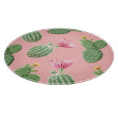 Roze bloeiende cactus lichte achtergrond snijplank (Hoek)