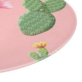 Roze bloeiende cactus lichte achtergrond snijplank (Hoek)