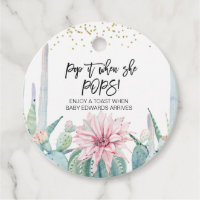 Roze bloeiende cactus Pop het wanneer ze Label Pop