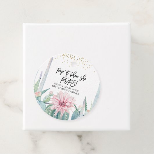 Roze bloeiende cactus Pop het wanneer ze Label Pop (In situ)