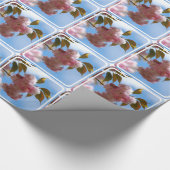 Roze bloeiende Cherry-boom Cadeaupapier (Hoek)