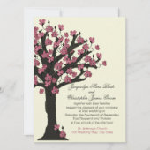 Roze Bloeiende Dogwood Tree Wedding Kaart (Voorkant)