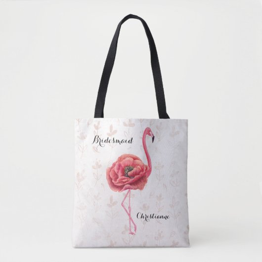 Roze Bloeiende Flamingo Bruidsmeisje bruiloft Tote Bag (Voorkant)