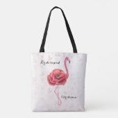 Roze Bloeiende Flamingo Bruidsmeisje bruiloft Tote Bag (Achterkant)
