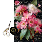 Roze bloeiende Gumnut Decoupage Tissuepapier