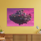 Roze Bloeiende Hemel Citadel Canvas Afdruk (Insitu (Woonkamer))