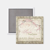 roze bloeiende Japanse kersenbloesem lente bruilof Magneet (Voorkant / Achterkant)