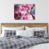 Roze bloeiende Japanse kersenbloesems Wall Art Canvas Afdruk (Insitu (Slaapkamer))