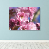 Roze bloeiende Japanse kersenbloesems Wall Art Canvas Afdruk (Insitu (Houten vloer))