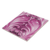 Roze Bloeiende Keramische Tegel Tegeltje (Zijkant)