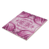 Roze Bloeiende Keramische Tegel Tegeltje (Zijkant)