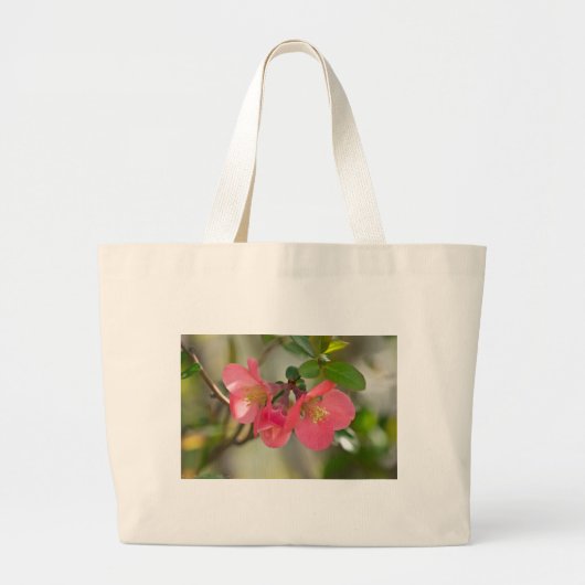 Roze bloeiende kweepgloed grote tote bag (Voorkant)