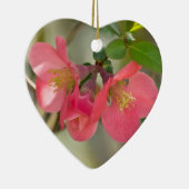 Roze bloeiende kweepgloed keramisch ornament (Rechts)