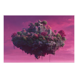 Roze Bloeiende Lucht Citadel Foto Afdruk