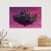 Roze Bloeiende Lucht Citadel Poster (Keuken)