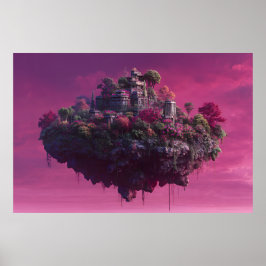 Roze Bloeiende Lucht Citadel Poster