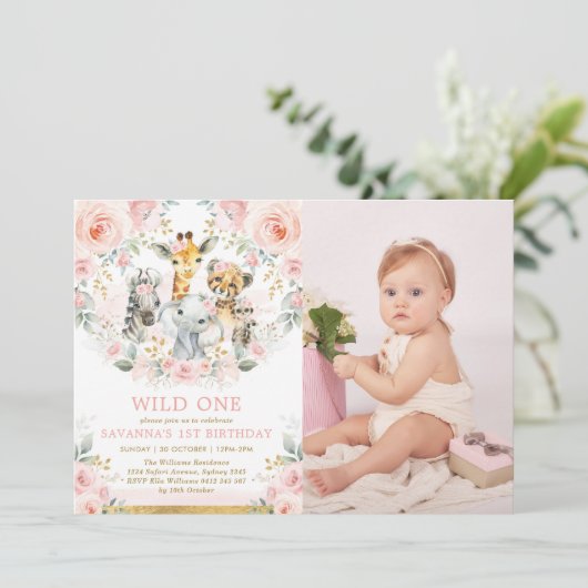 Roze bloeiende Oerwouden op een dag vrij Kaart (Staand voorkant)