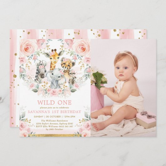 Roze bloeiende Oerwouden op een dag vrij Kaart (Voorkant / Achterkant)