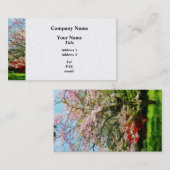 Roze bloeiende oghout visitekaartje (Voorkant / Achterkant)