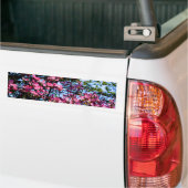 Roze bloeiende oghoutboom bumpersticker (Op Truck)