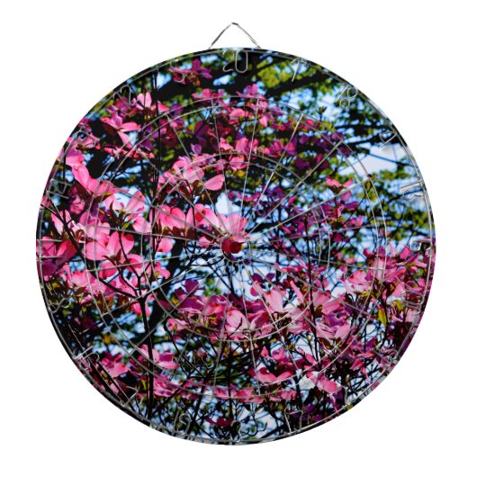 Roze bloeiende oghoutboom dartbord (Voorkant)