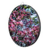 Roze bloeiende oghoutboom dartbord (Voorkant Rechts)