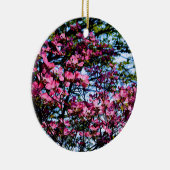 Roze bloeiende oghoutboom keramisch ornament (Rechts)