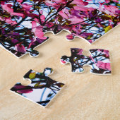 Roze bloeiende oghoutboom legpuzzel (Zijkant)