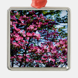 Roze bloeiende oghoutboom metalen ornament