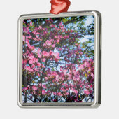 Roze bloeiende oghoutboom metalen ornament (Links)