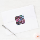 Roze bloeiende oghoutboom vierkante sticker (Envelop)