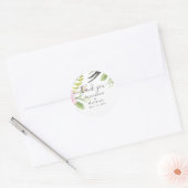 Roze bloeiende Olijfbruiloft Dank je wel Ronde Sticker (Envelop)
