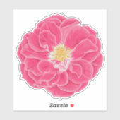 Roze Bloeiende Roos Botanische Kunst Sticker (Vel)