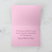 Roze Bloeiende Roos Happy Moederdag Kaart (Binnen)
