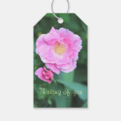  roze bloeiende Rozen Cadeaulabel (Voorkant)