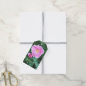  roze bloeiende Rozen Cadeaulabel (Met Touw)