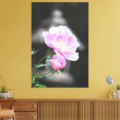 Roze bloeiende Rozen Canvas Afdruk (Insitu (Woonkamer))
